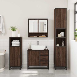 Ensemble de meubles de salle de bain 4 pcs chêne marron 