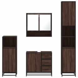 Ensemble de meubles de salle de bain 4 pcs chêne marron 