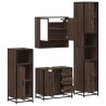 Ensemble de meubles de salle de bain 4 pcs chêne marron 
