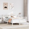 Cadre de lit avec tête de lit sans matelas blanc 150x200 cm 