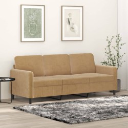 Canapé à 3 places Marron 180 cm Velours 