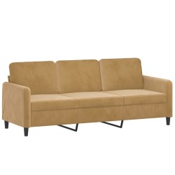 Canapé à 3 places Marron 180 cm Velours 