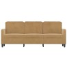 Canapé à 3 places Marron 180 cm Velours 