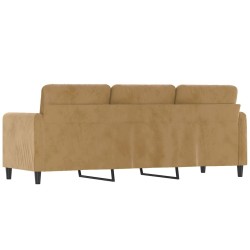Canapé à 3 places Marron 180 cm Velours 