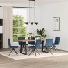 Chaises à manger lot de 6 bleu tissu 