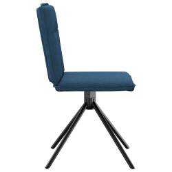 Chaises à manger lot de 6 bleu tissu 