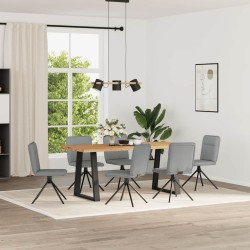 Chaises à manger lot de 6 gris clair tissu 