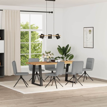 Chaises à manger lot de 6 gris clair tissu 