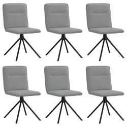 Chaises à manger lot de 6 gris clair tissu 