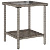 Canapé de jardin avec table et coussins en forme de L gris 