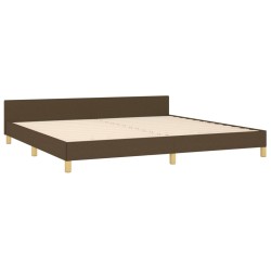 Cadre de lit sans matelas marron foncé 200x200 cm tissu 