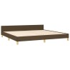Cadre de lit sans matelas marron foncé 200x200 cm tissu 
