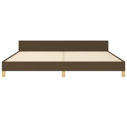 Cadre de lit sans matelas marron foncé 200x200 cm tissu 