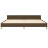 Cadre de lit sans matelas marron foncé 200x200 cm tissu 