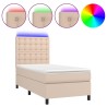 Sommier à lattes de lit avec matelas et LED Cappuccino 90x190cm 
