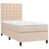 Sommier à lattes de lit avec matelas et LED Cappuccino 90x190cm 