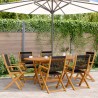 Chaises de jardin pliantes lot de 6 noir bois d'acacia massif 
