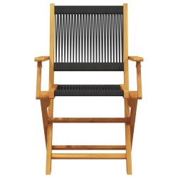 Chaises de jardin pliantes lot de 6 noir bois d'acacia massif 
