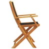 Chaises de jardin pliantes lot de 6 noir bois d'acacia massif 