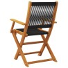 Chaises de jardin pliantes lot de 6 noir bois d'acacia massif 