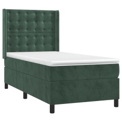 Sommier à lattes de lit avec matelas Vert foncé 90x200 cm 