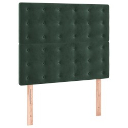 Sommier à lattes de lit avec matelas Vert foncé 90x200 cm 