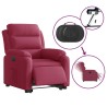 Fauteuil inclinable électrique rouge bordeaux velours 