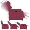 Fauteuil inclinable électrique rouge bordeaux velours 
