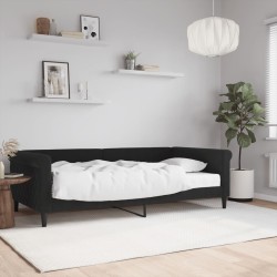 Lit de jour avec matelas noir 100x200 cm velours 
