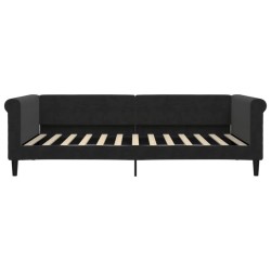 Lit de jour avec matelas noir 100x200 cm velours 