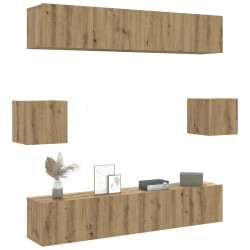 Ensemble de meuble TV mural 6 pcs chêne artisanal 