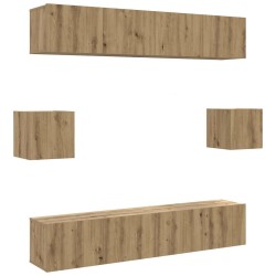 Ensemble de meuble TV mural 6 pcs chêne artisanal 