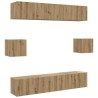 Ensemble de meuble TV mural 6 pcs chêne artisanal 