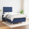 Sommier à lattes de lit avec matelas bleu 120x190 cm tissu 