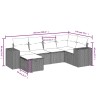 Salon de jardin 6 pcs avec coussins noir résine tressée 