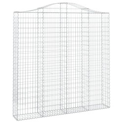 Paniers à gabions arqués 2 pcs 200x30x200/220 cm fer galvanisé 