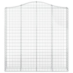 Paniers à gabions arqués 2 pcs 200x30x200/220 cm fer galvanisé 