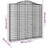 Paniers à gabions arqués 2 pcs 200x30x200/220 cm fer galvanisé 