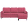 Canapé à 3 places et repose-pieds Rouge bordeaux 180 cm Velours 