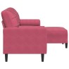 Canapé à 3 places et repose-pieds Rouge bordeaux 180 cm Velours 