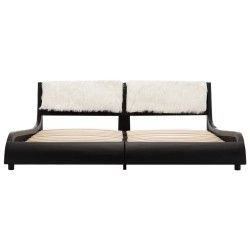 Cadre de lit avec LED sans matelas noir et blanc 180x200 cm 