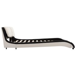 Cadre de lit avec LED sans matelas noir et blanc 180x200 cm 