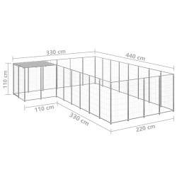 Chenil Argenté 10,89 m² Acier   
