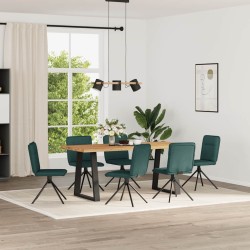 Chaises à manger lot de 6 vert foncé tissu 