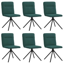 Chaises à manger lot de 6 vert foncé tissu 