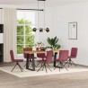 Chaises à manger lot de 6 rouge bordeaux tissu 