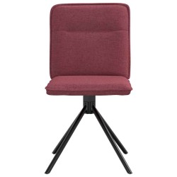 Chaises à manger lot de 6 rouge bordeaux tissu 