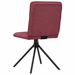 Chaises à manger lot de 6 rouge bordeaux tissu 