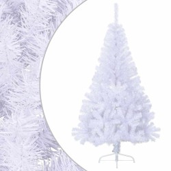 Sapin de Noël artificiel moitié avec support blanc 150 cm PVC 