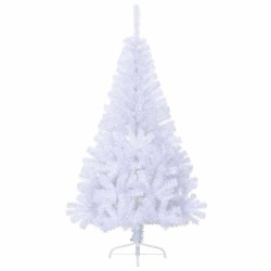 Sapin de Noël artificiel moitié avec support blanc 150 cm PVC 